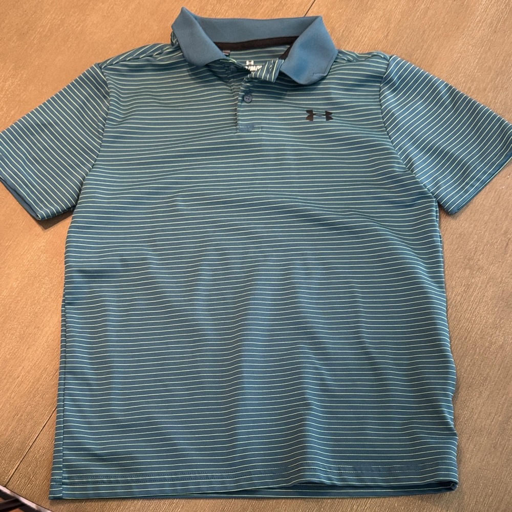 Under Armour Teal Striped Polo Shirt